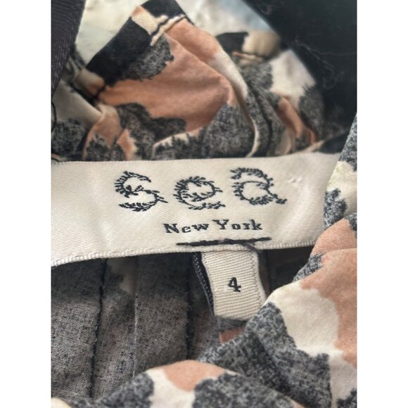 Sea New York Cheetah Print Tiered Ruffle Dress Size 4 - Picture 4 of 11